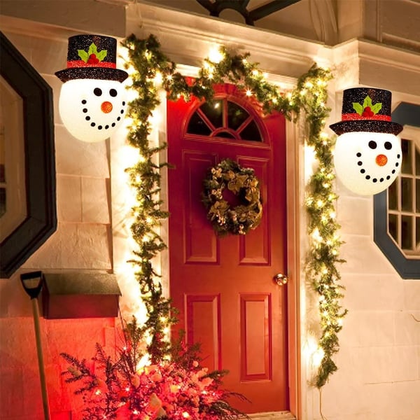 Cubiertas de luz de porche con forma de muñeco de nieve