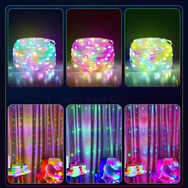 VENTA CALIENTE 45%🔥 Nuevas cadenas de luces fantasma RGB Control de aplicación Bluetooth