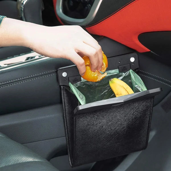 OFERTA CALIENTE🔥 Bote de basura inteligente de cuero para coche, impermeable y con LED