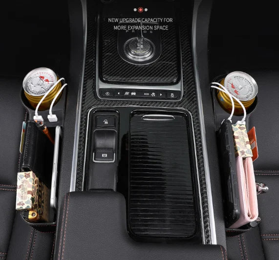 Organizador multifuncional de cuero para asiento de coche, ¡45% de descuento!
