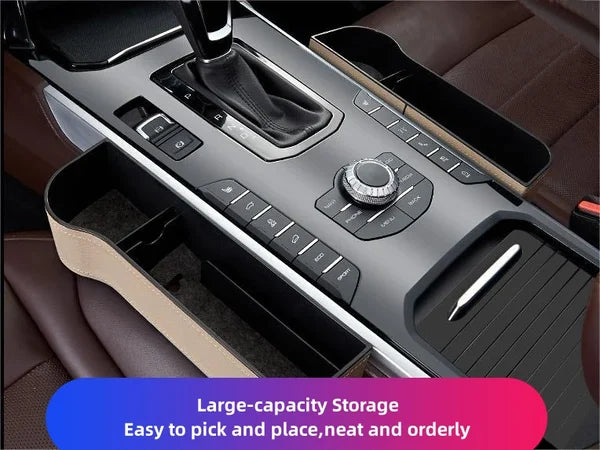 Organizador multifuncional de cuero para asiento de coche, ¡45% de descuento!
