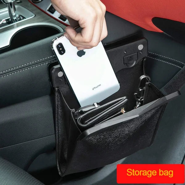 OFERTA CALIENTE🔥 Bote de basura inteligente de cuero para coche, impermeable y con LED