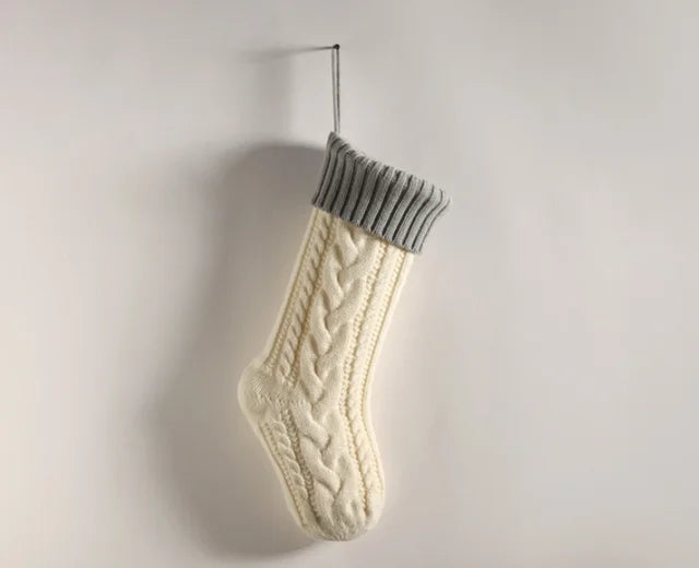 Medias navideñas familiares personalizadas con monograma, medias tejidas con nombre