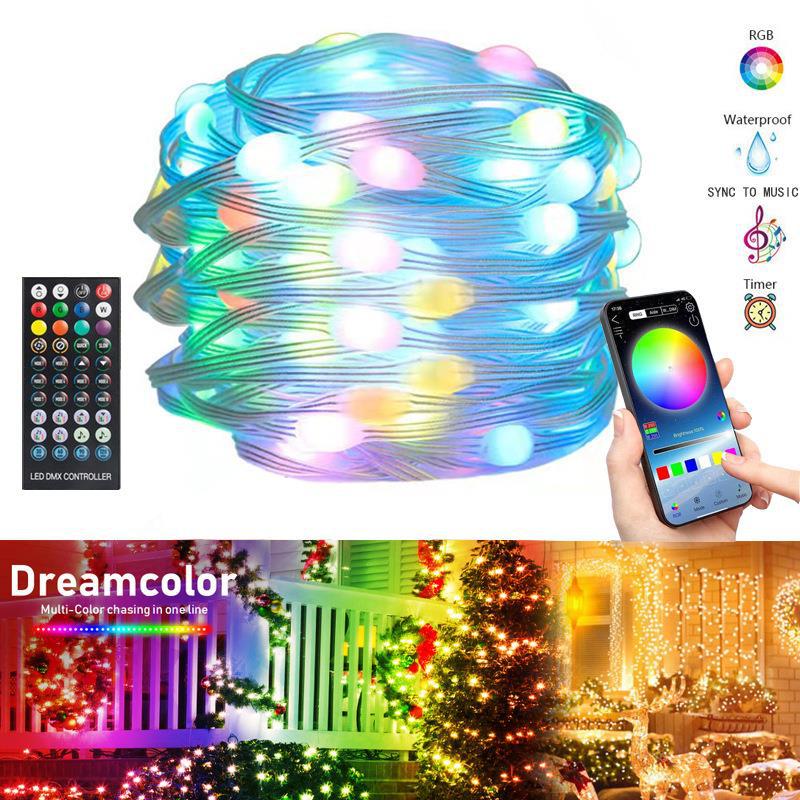 VENTA CALIENTE 45%🔥 Nuevas cadenas de luces fantasma RGB Control de aplicación Bluetooth