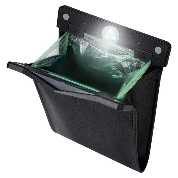 OFERTA CALIENTE🔥 Bote de basura inteligente de cuero para coche, impermeable y con LED