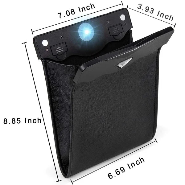 OFERTA CALIENTE🔥 Bote de basura inteligente de cuero para coche, impermeable y con LED