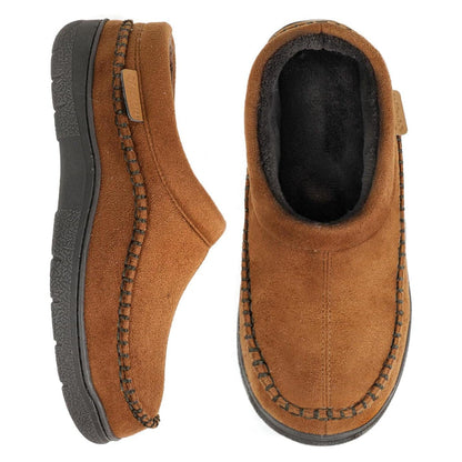 🎁Christmas Promotion 50% Off🎄Men's Non-Slip Warm Plush Wide Toes Slip-On Slippers