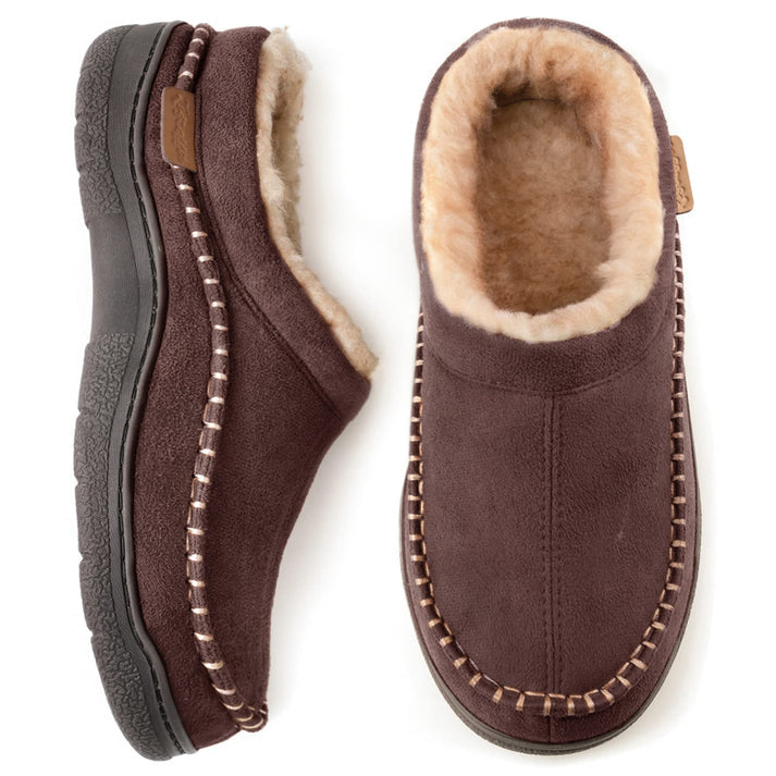 🎁Christmas Promotion 50% Off🎄Men's Non-Slip Warm Plush Wide Toes Slip-On Slippers