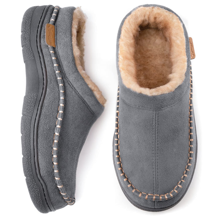 🎁Christmas Promotion 50% Off🎄Men's Non-Slip Warm Plush Wide Toes Slip-On Slippers