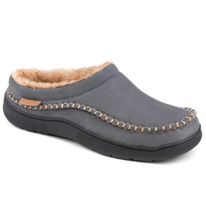 🎁Christmas Promotion 50% Off🎄Men's Non-Slip Warm Plush Wide Toes Slip-On Slippers