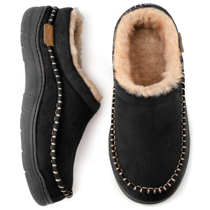 🎁Christmas Promotion 50% Off🎄Men's Non-Slip Warm Plush Wide Toes Slip-On Slippers