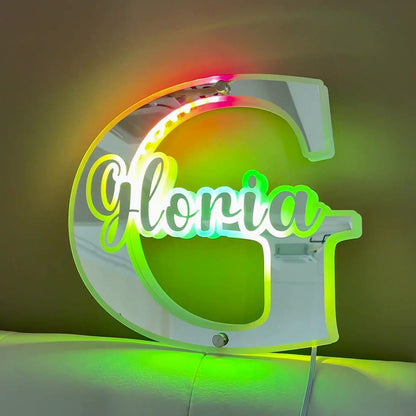 Custom Mirror Neon Sign Lamp, Personalized Name Led Mirror Light Home Decor