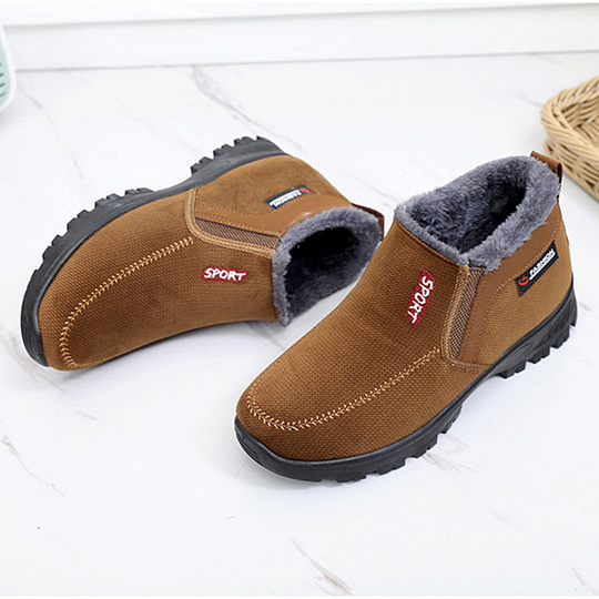 (⏰CLEARANCE SALE 50% OFF) Men's 2024 Winter New Waterproof Non-Slip Slip-On Warm Shoes, Wide Toe Arch Support Walking Shoes