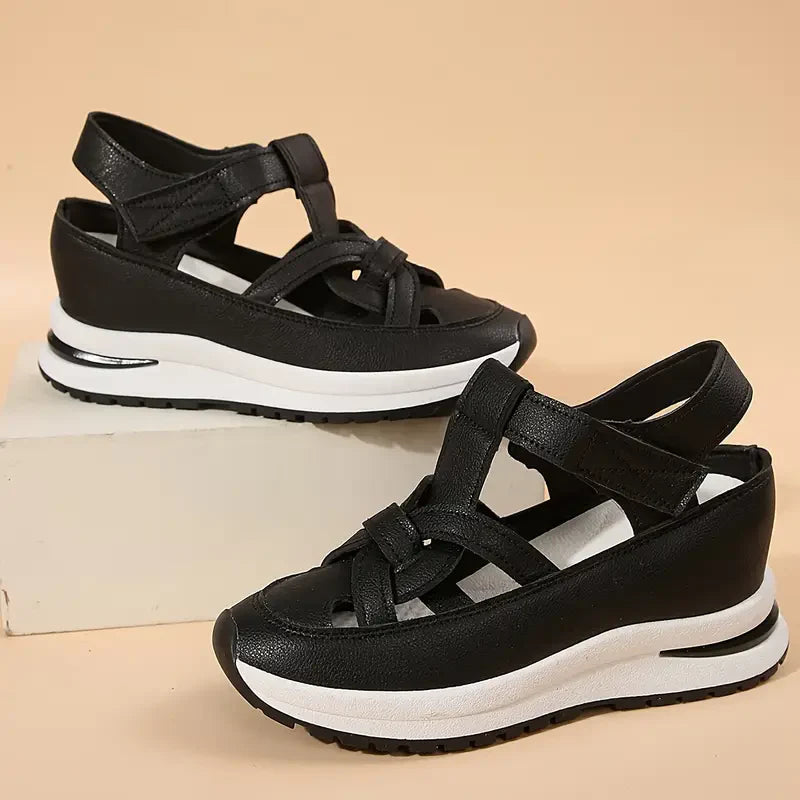 Women’s Soft Adjustable Sandals – Hook & Loop, Comfort Fit for Wide & Narrow Feet