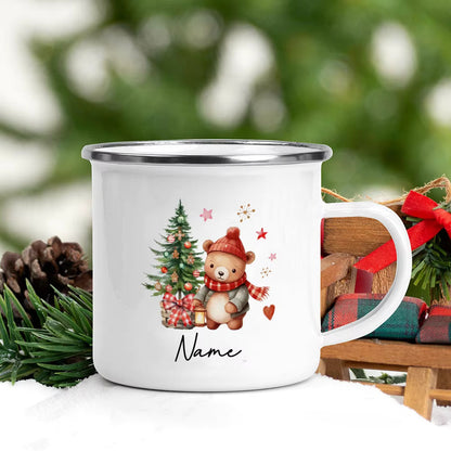 Personalized Christmas Mug Deer Santa Bear with Name Cup Holiday Coffee Cup Xmas Party Decor Mug Kids Favors Gift Hot Cocoa Cups