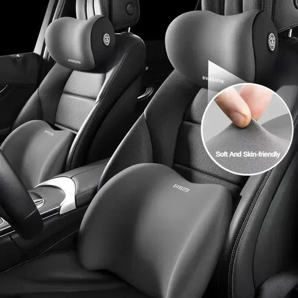 OFERTA CALIENTE 45% DE DESCUENTO🎁 Cojín para reposacabezas y soporte lumbar de coche [Ajuste universal]
